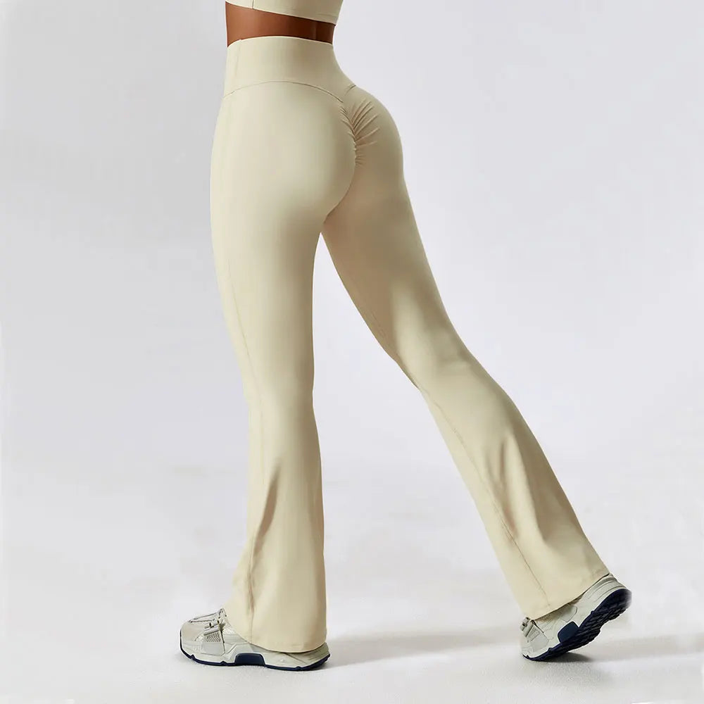 Flare Leggings Yoga Pants Women High Waist Wide Leg Pant Women Gym Workout Fitness Sports Tight Flared Pant Latin Dance Trousers ATFH