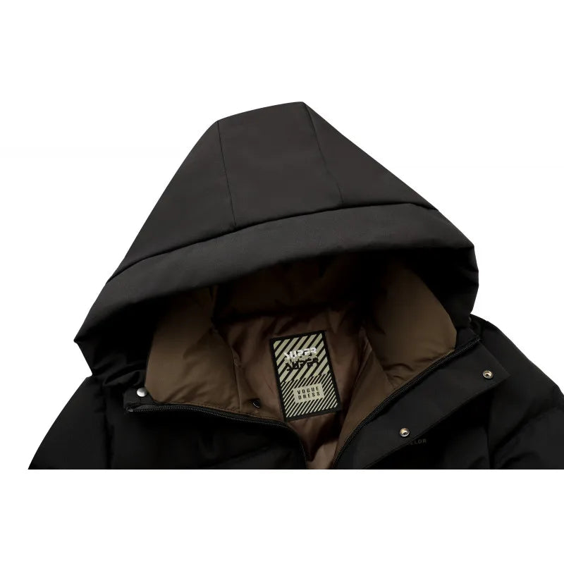 Autumn Winter Men Outdoor Hooded Windbreak Jacket Coats Men Warm Outwear Casual Fashion Solid Parkas Jacket Male Tops