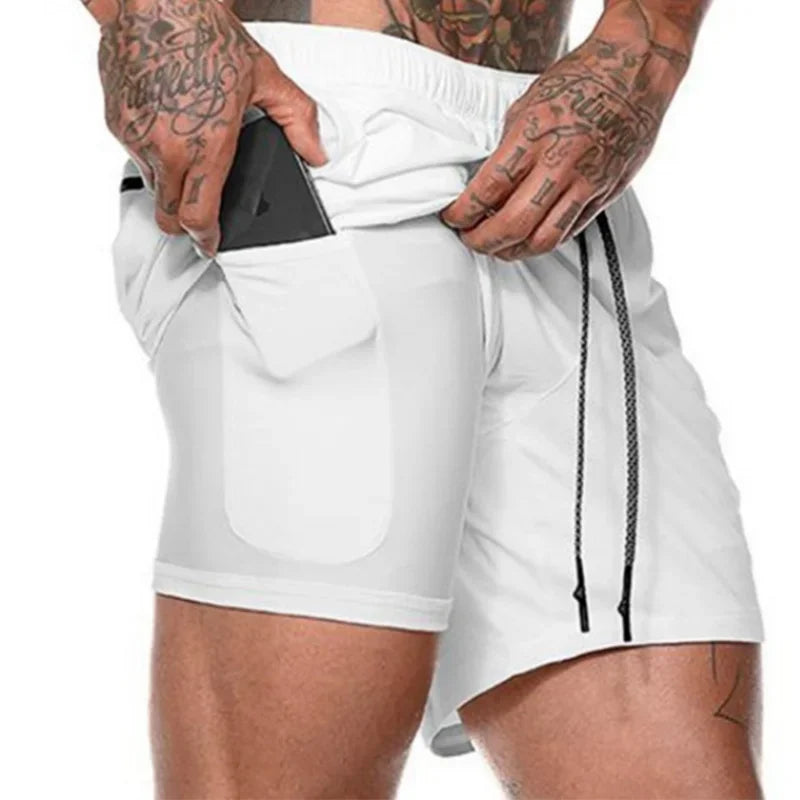 Summer Sports Versatile Double Layer Men's Shorts Everyday Casual Quick-drying Sports Shorts Men