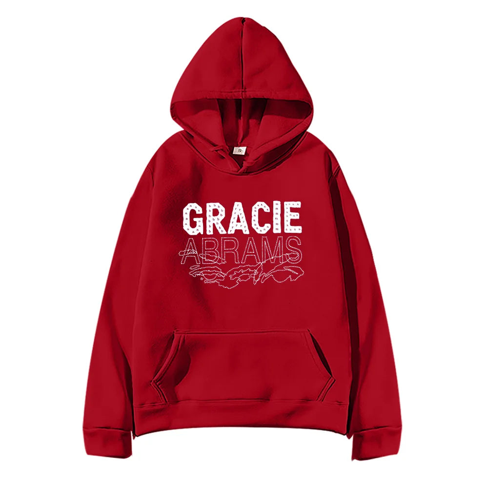 Gracie Abrams Letter Repeat Navy Unisex Hoodie Fashion Harajuku Hip Hop High Quality Sweatshirt Men Women Oversized Sportwear - ATFH