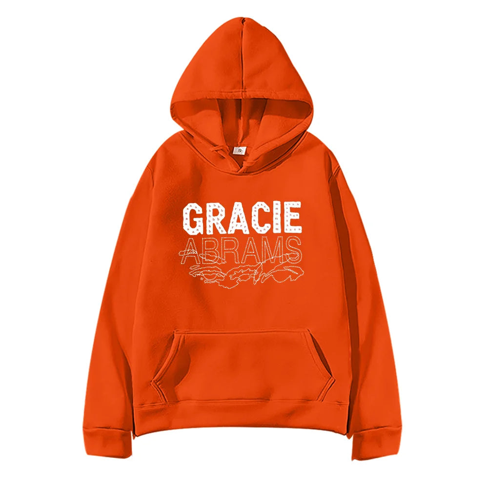 Gracie Abrams Letter Repeat Navy Unisex Hoodie Fashion Harajuku Hip Hop High Quality Sweatshirt Men Women Oversized Sportwear - ATFH