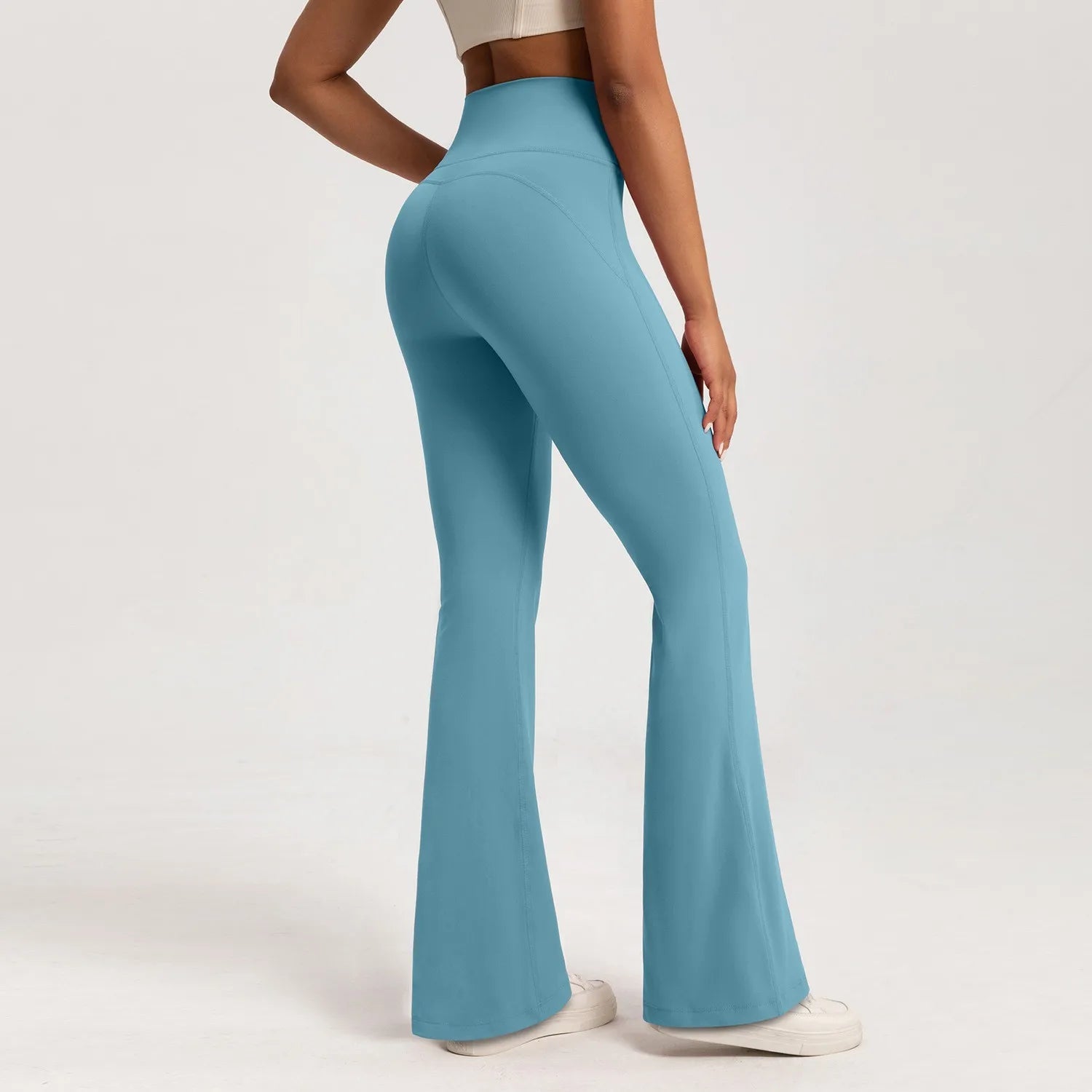 High-end Flared Yoga Leggings Yoga Pants High Waist Wide Leg Pants Bottoms Breathable Gym Casual Sports Bell Leggings Female ATFH