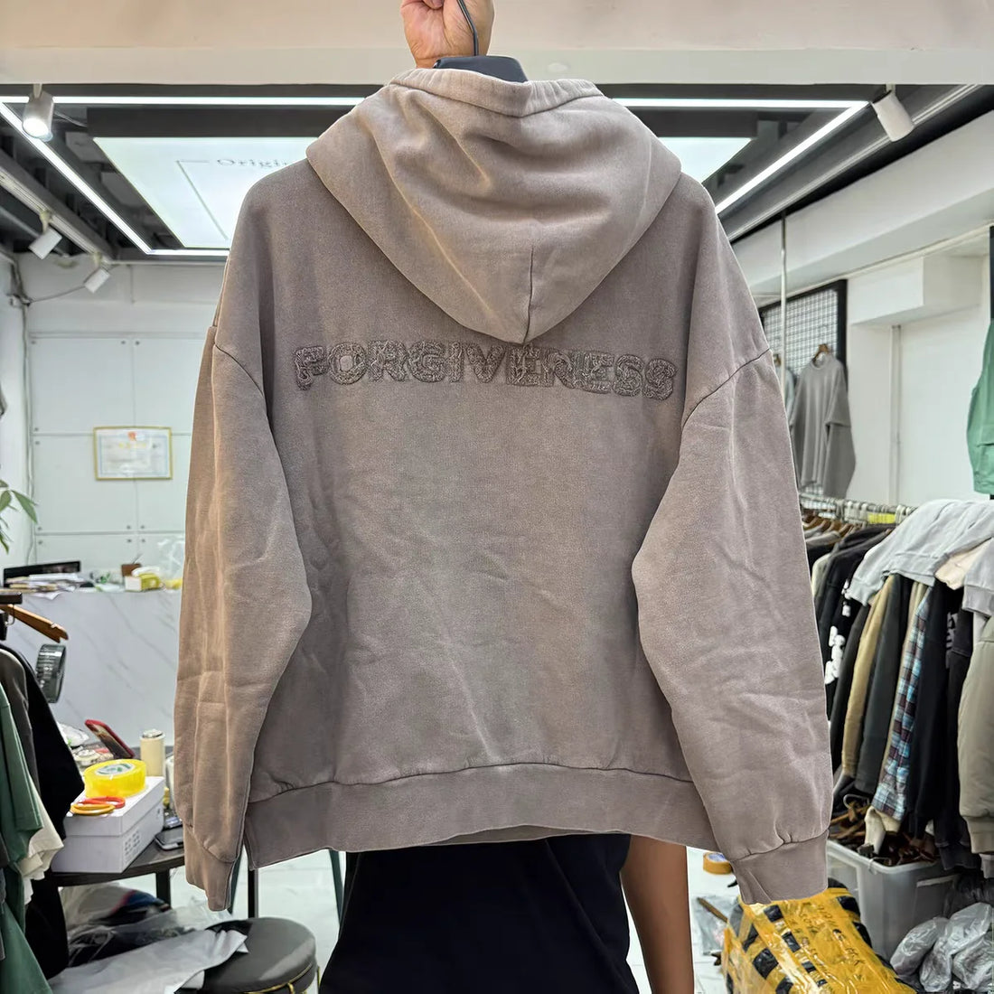 Washed Embroidered Patched Alphabet Hoodie Men Women Best Quality Hooded Pullover - ATFH