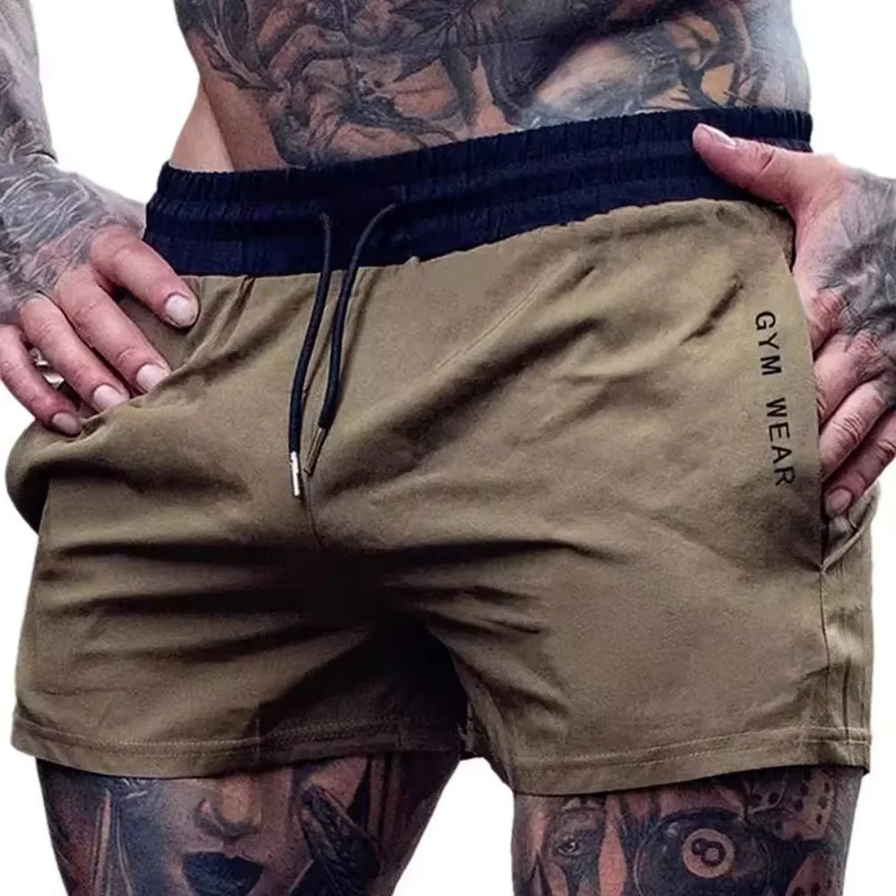 2025 Summer Gym Fitness Men's Shorts Sweatpants Thin Fashion Men Marathon Running Shorts Sports Breathable Training Pants