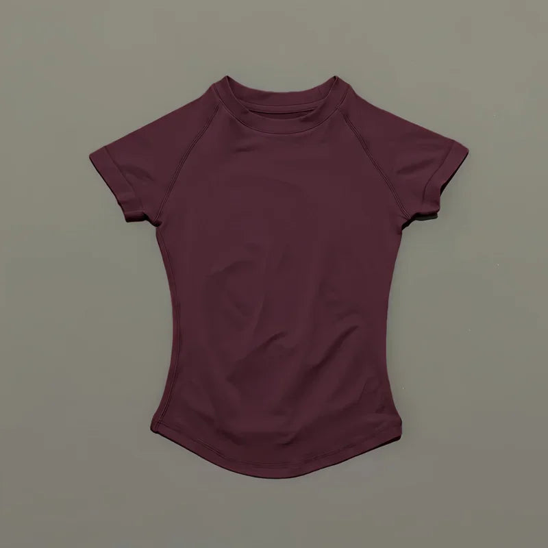 Yoga Tops Women Seamless Impact Short Sleeve Slim Fit Quick Dry Breathable Gym Fitness Workout Running Sports Athletic Tee - ATFH