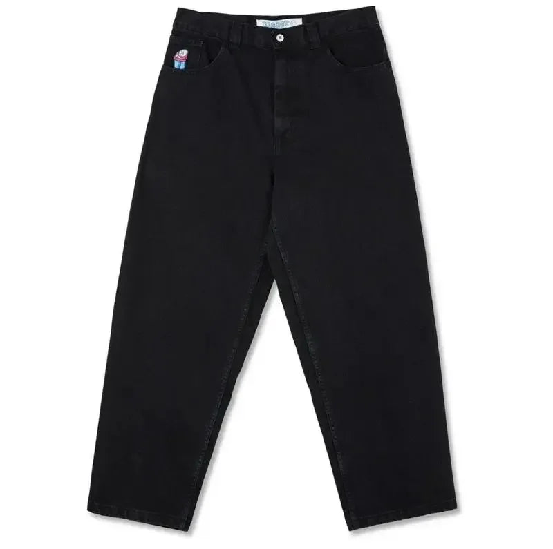 Polar Big Boy Jeans Retro Blue Cartoon Streetwear Embroidery Y2k Pants Baggy Jeans Mens Womens Hip Hop Low Waist Wide Trouser ATFH