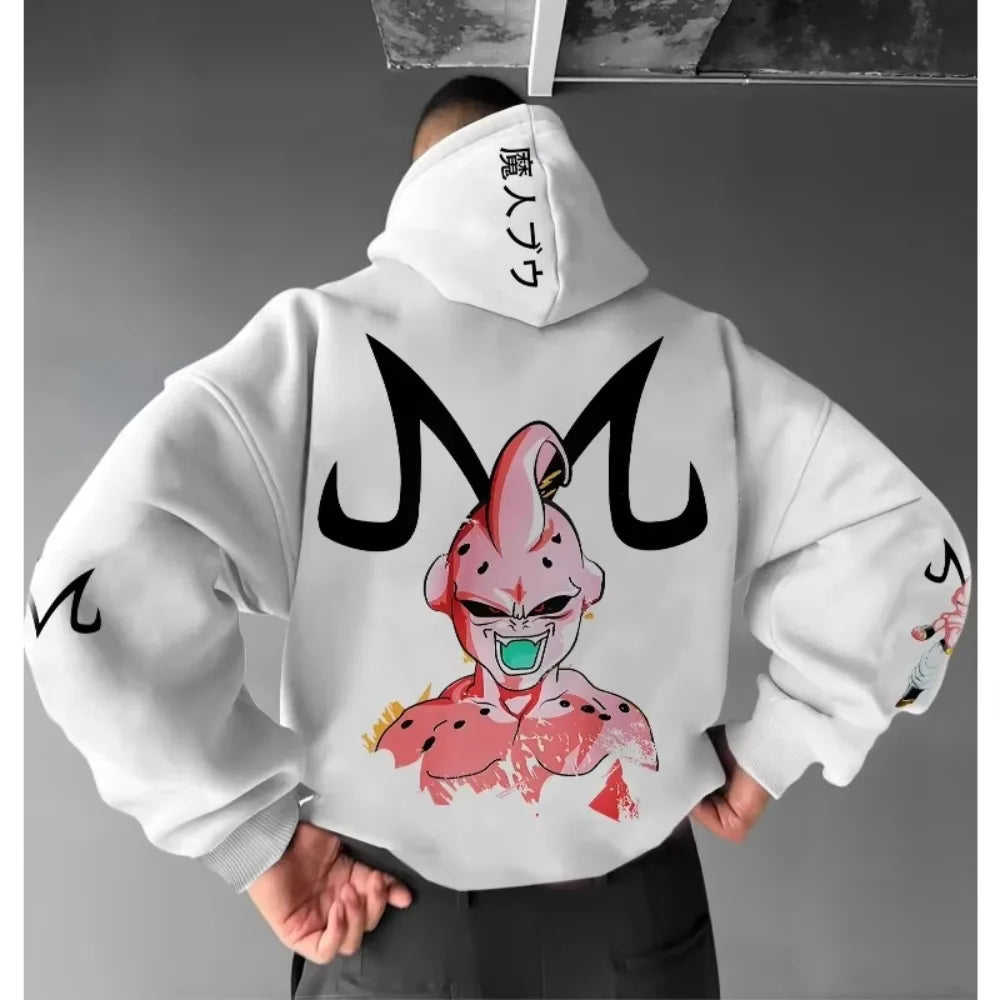Dragon Ball Men's Hoodie Sweater Majin Buu Japanese Anime Spring Autumn Boys Children's Long-sleeved Parent-child Outfit - ATFH