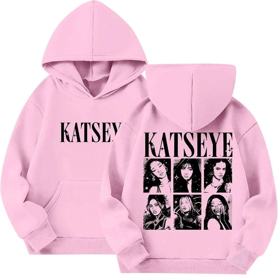 Kids Katseye Hoodies for Girls Katseye Merch Graphic Sweatshirts Long Sleeve Hoodie