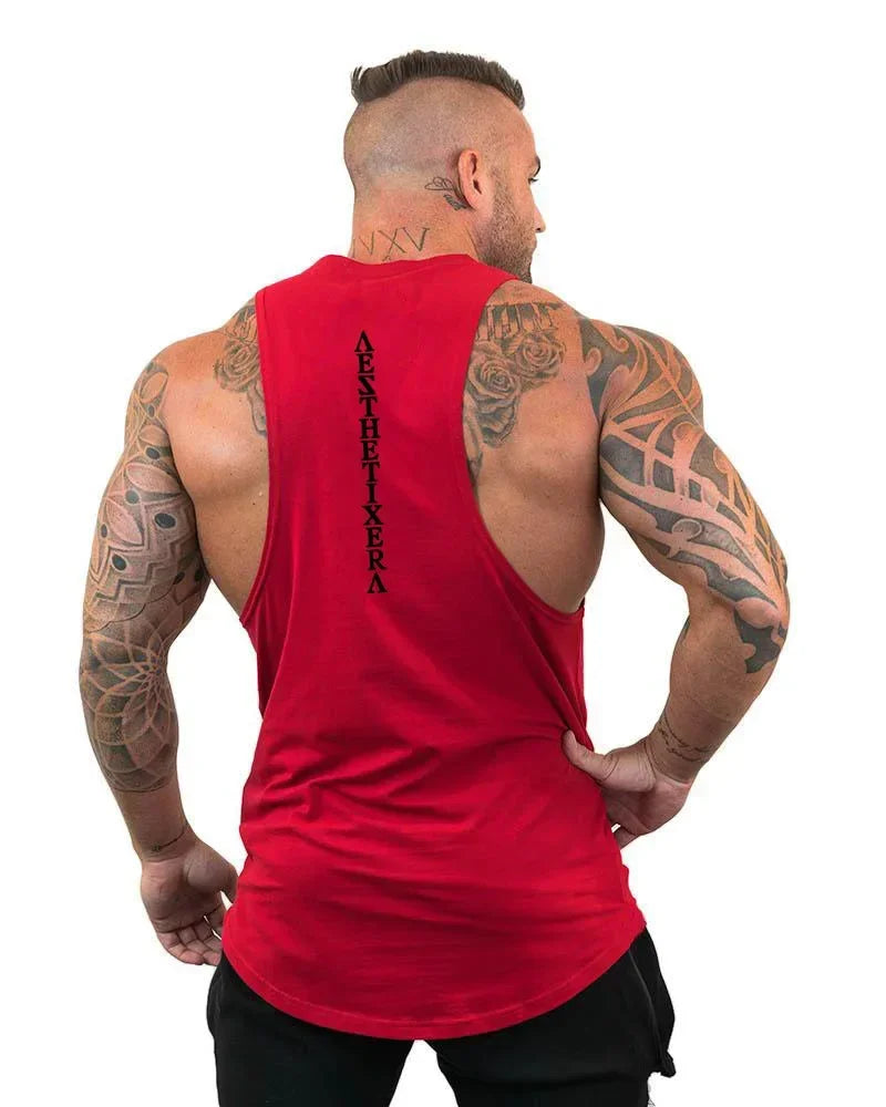 Outdoor Jogging Undershirt Men Canotta Bodybuilder Tank Top Workout Singlet Fitness Stringer Muscle Breathable Sleeveless Shirt