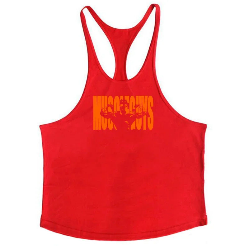 Muscle guys Gyms Tank Top Men Workout Clothing Bodybuilding Stringer Men Vests Cotton Y back Singlets debardeur fitness homme