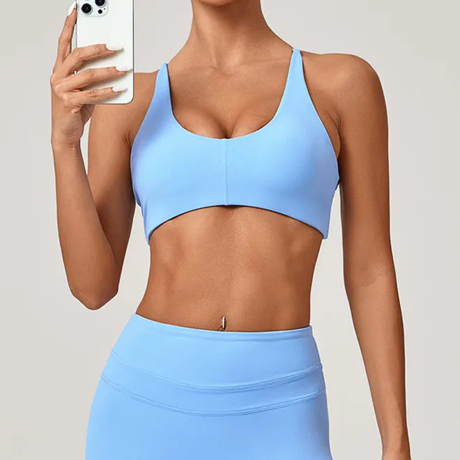 2PCS Adjustable Back Yoga Set Women Sportswear Workout Clothes Athletic Wear Gym Legging Fitness Twist Bra Sports Suit XP114 - ATFH