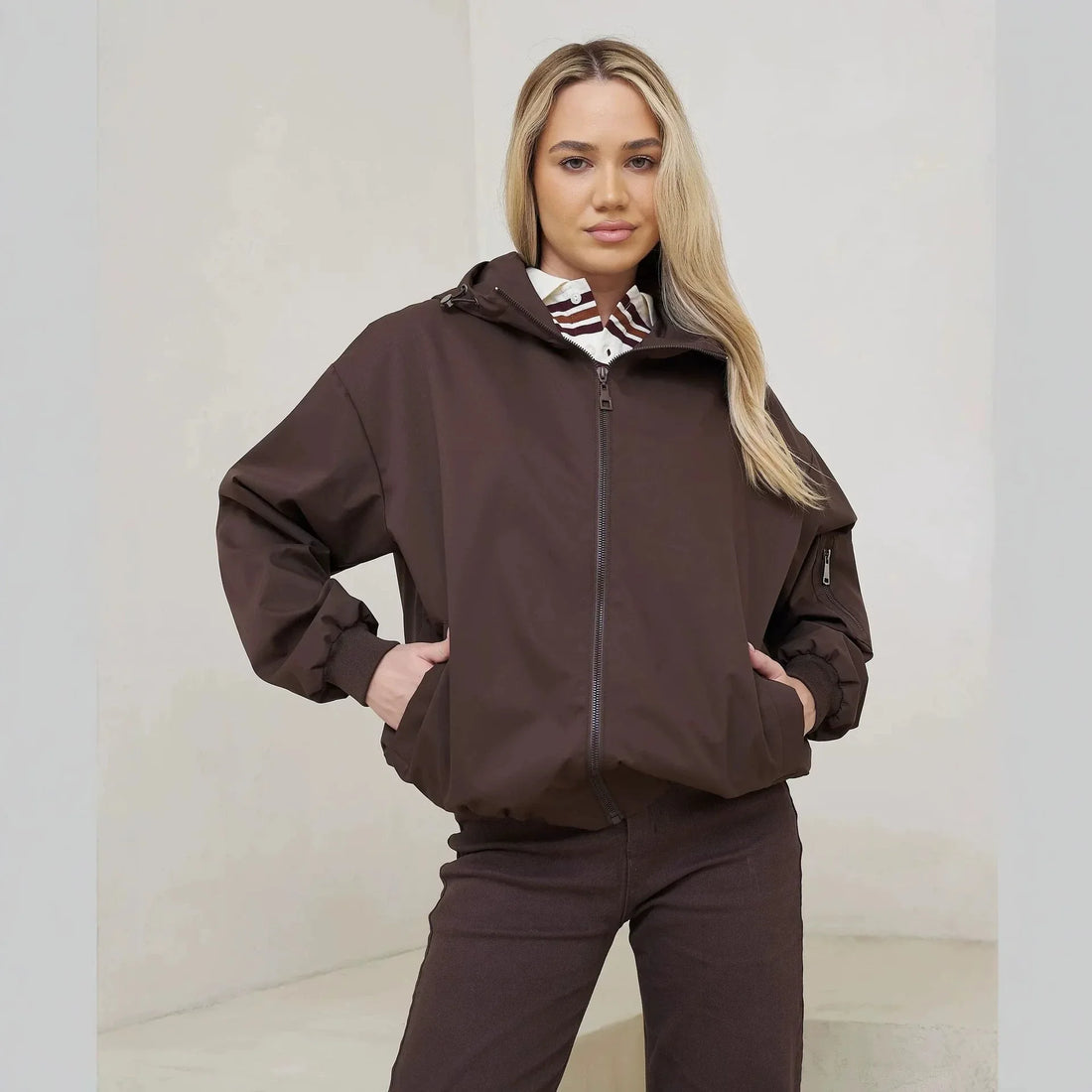 2026 Hot-Selling Women's Spring and Autumn Windproof Hooded Jacket Top