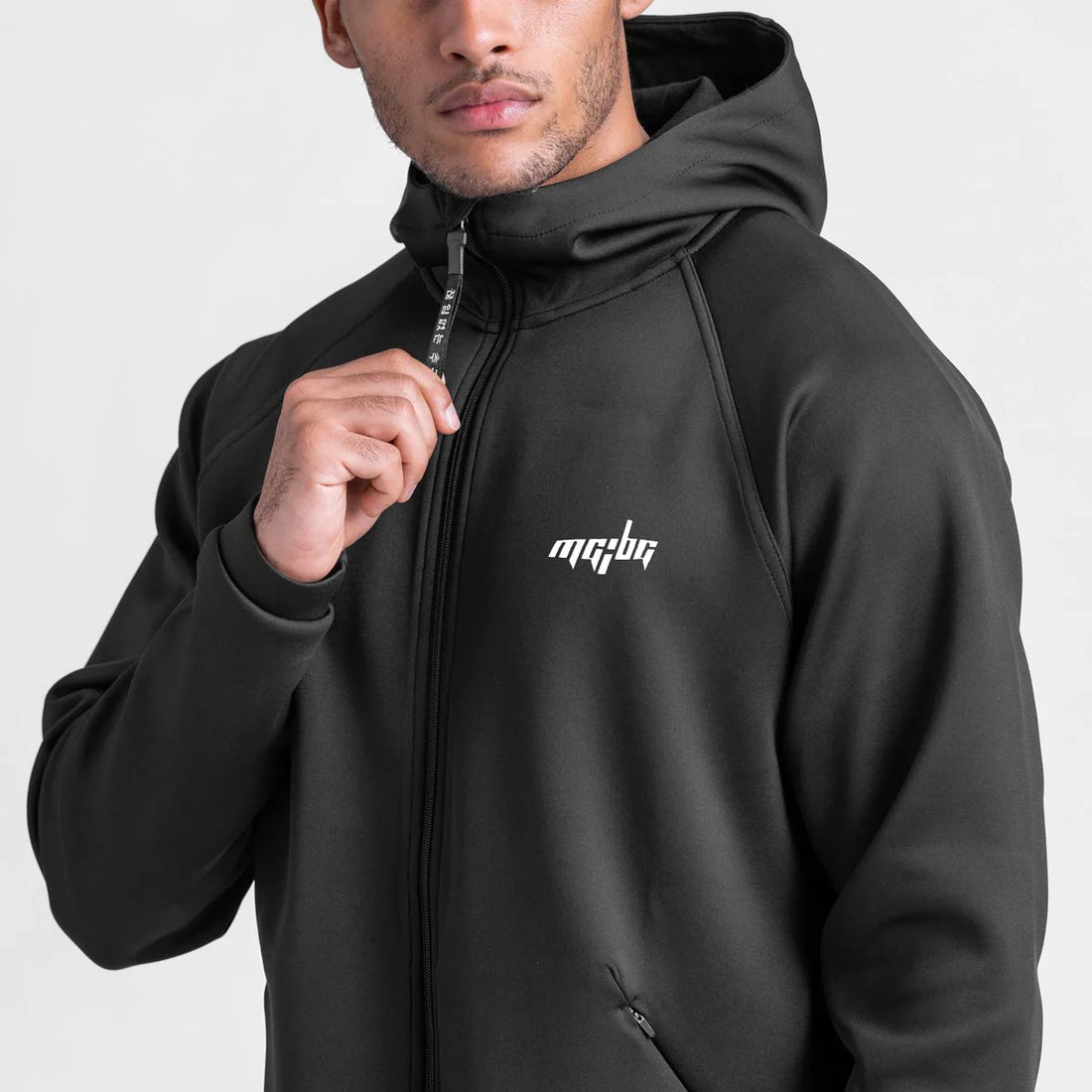 Men Sweater Jacket Spring and Autumn Windproof Zip Up Hooded Cardigan Zipper Casual Sports Coats with Hoody - ATFH