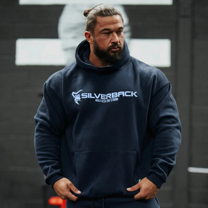 SILVERBACK Ventis Heavy Weight Oversized Pull Hoodie Sweatshirts Fashion Fitness Training Loose Print Heavyweight Men Hoodies - ATFH