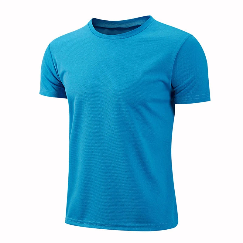 Men Women Quick Dry Short Sleeve Sport T Shirt Gym Jerseys Fitness Shirt Trainer Running T-Shirt Teenager Breathable Sportswears - ATFH