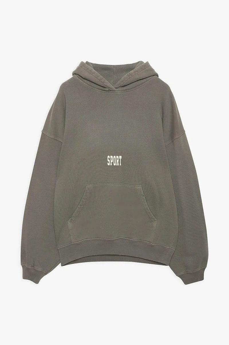 2026 Autumn Spring New North American Niche Classic Letter Printing Dyeing Fried Color Old Washing Water Women's Hooded Sweater - ATFH