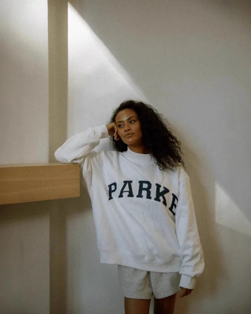 Women's Y2K Harajuku Long Sleeved Shirt Casual Sportswear Street Daily Solid Oversized round Neck Top Loose Jacket - ATFH
