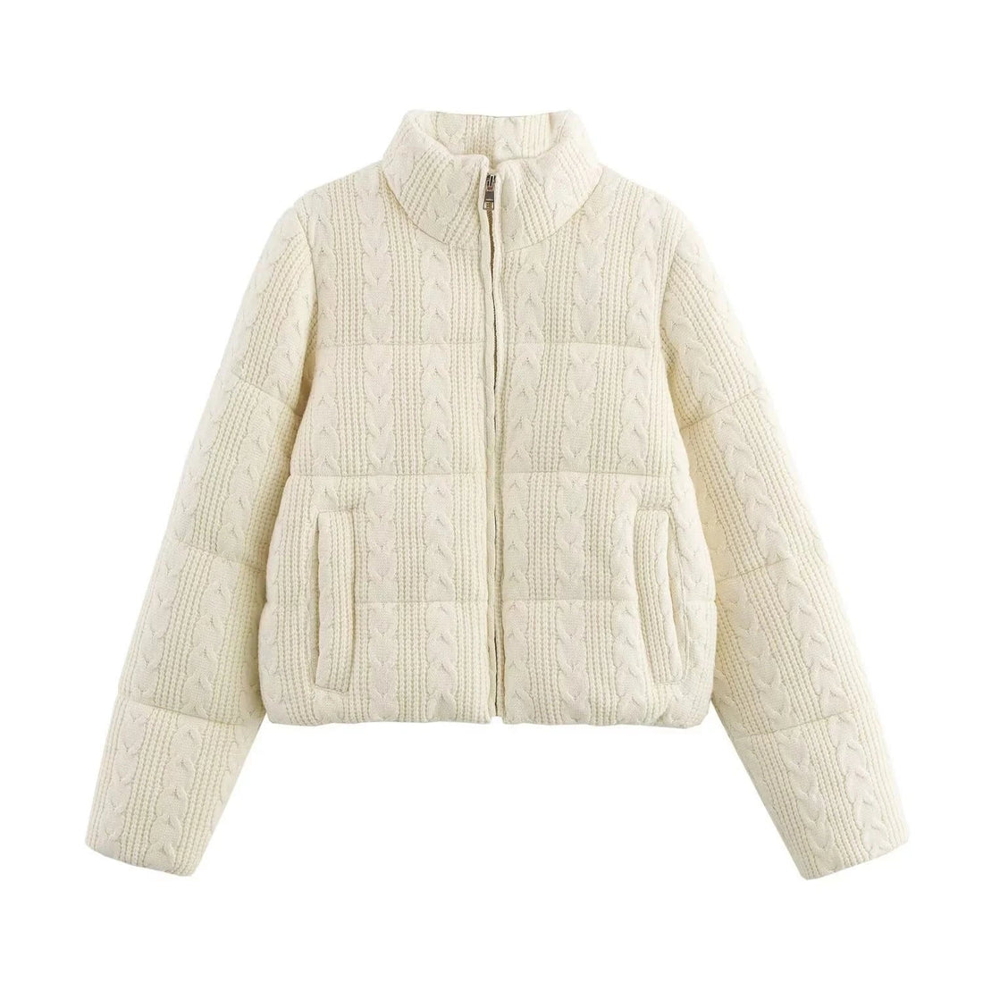 European American Style Women Cotton Coat Women'S Autumn Winter New Street Fashion Knitted Cotton Jacket 2025 Women Short Jacket ATFH