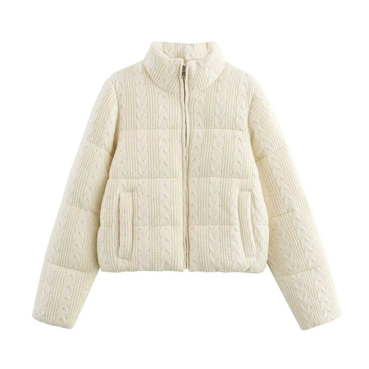 European American Style Women Cotton Coat Women'S Autumn Winter New Street Fashion Knitted Cotton Jacket 2025 Women Short Jacket ATFH
