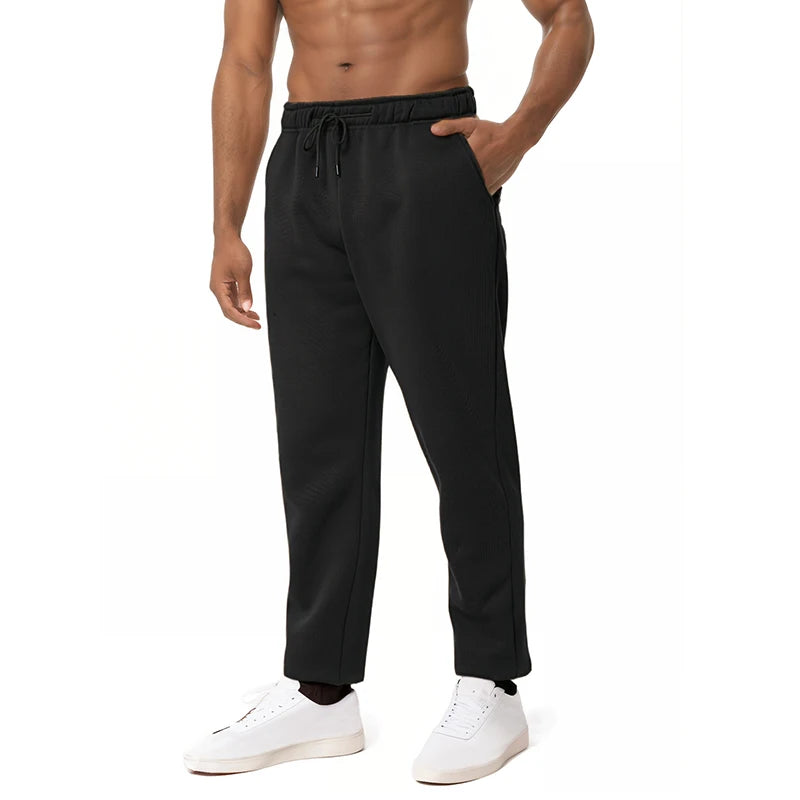 Mens Casual Pants Autumn Winter Fleece Sweatpants Men Running Jogger Sports Gym Trousers Fashion Solid Color Workout Long Pants