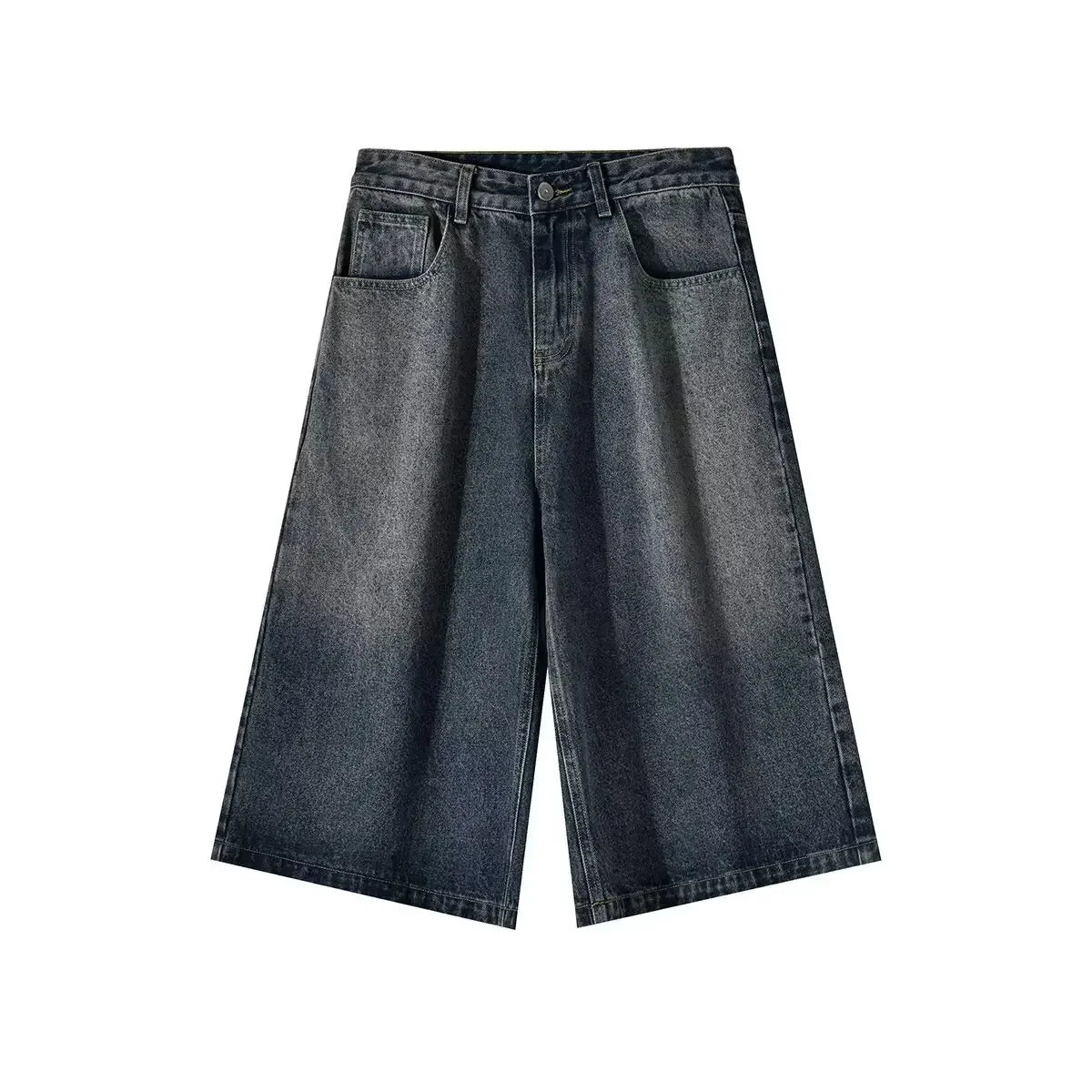 Wide-leg Seven-point Denim Shorts Men's 2025 Summer New High-end Fashion Brand Straight Casual Pants Man Jeans Y2k Clothes Baggy ATFH