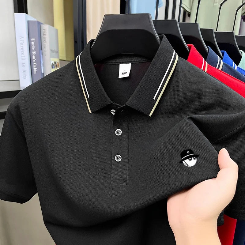 Summer hot item exquisite brand design embroidered breathable short top personalized mens daily versatile comfortable polo shirt