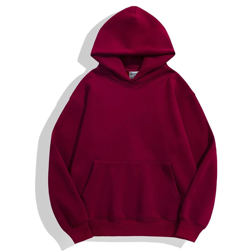 16.9oz 480gsm Heavy Weight Cotton Plus Velvet Hooded Sweater Men Thickened Tight Polar Fleece Pullover Hoodie Women Sweatshirt ATFH