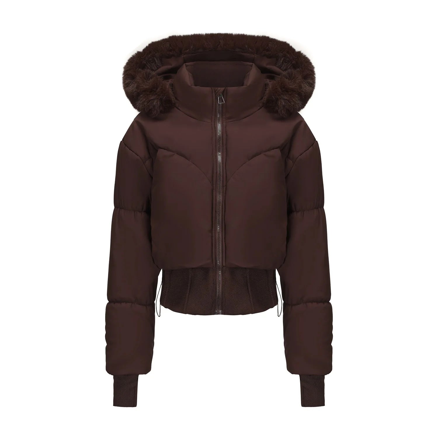 Parkas Women Short Coats Hooded Zipper Full Sleeve Thick Warm Y2k Streetwear Elegant Splice Work Coat Autumn Winter 2025 ATFH