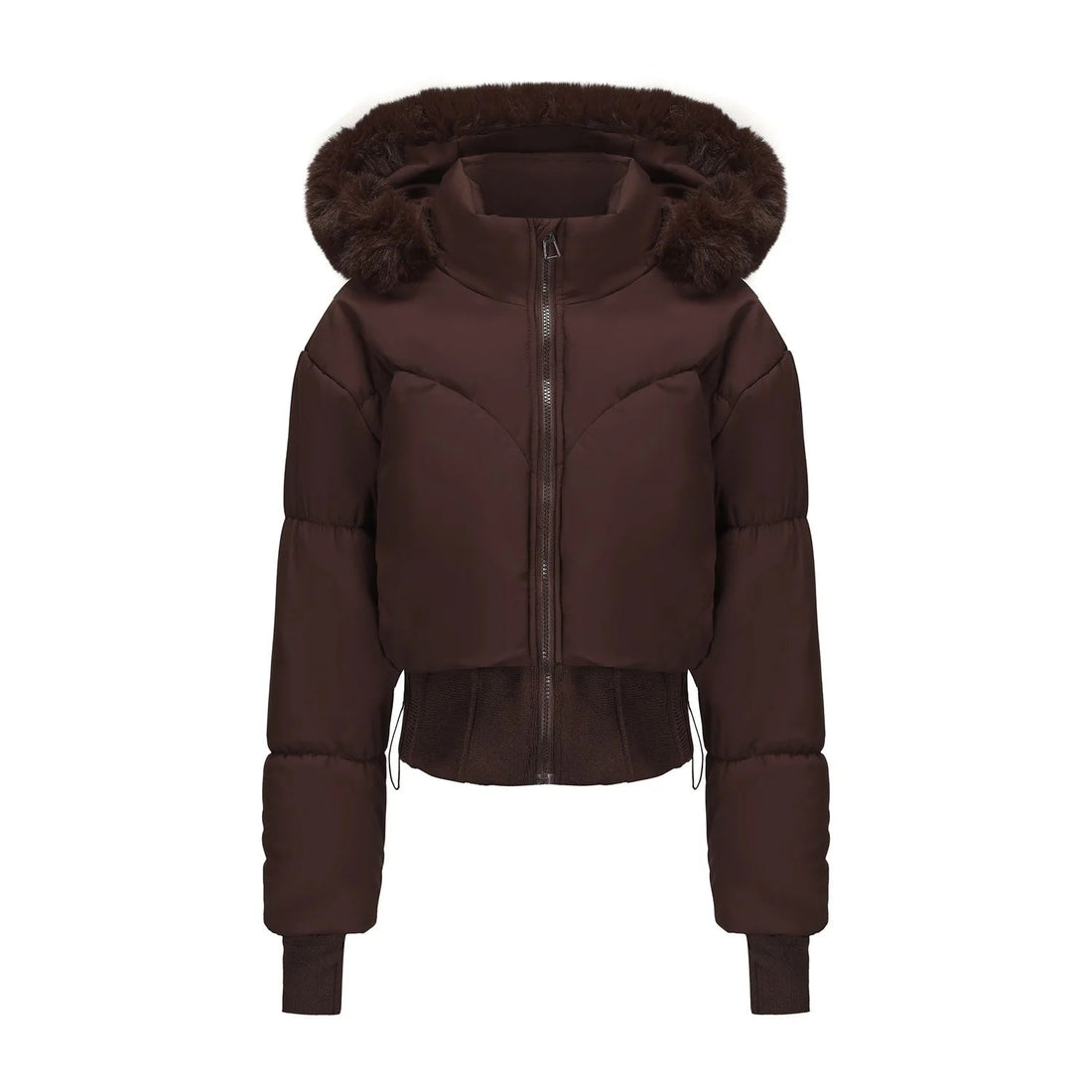Parkas Women Short Coats Hooded Zipper Full Sleeve Thick Warm Y2k Streetwear Elegant Splice Work Coat Autumn Winter 2025 ATFH