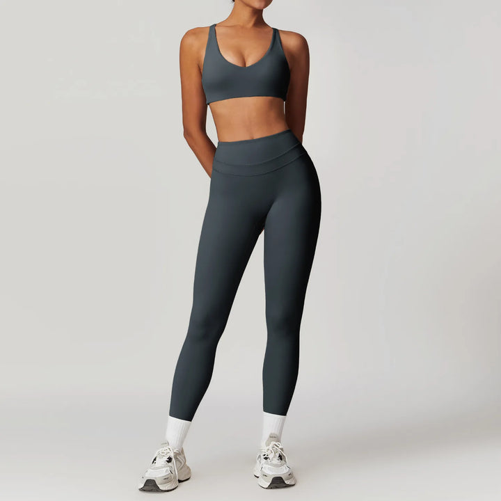 SWELTERING 2 Pieces Sportswear Women Yoga Set Gym Clothes Sportswear Yoga Suits Fitness Set Tracksuits Sports Bra Gym Leggings - ATFH