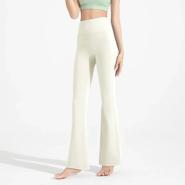 High-Waisted Flared Pants Elastic Waist Cinching Hip-Lifting Leggings Casual Yoga Pan for All-Season Exercise and Outdoor Wear ATFH