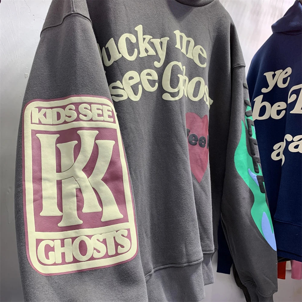 Vintage CPFM Kids See Ghosts FREEEE Hoodie Men Women Puff Print Sweatshirts Oversize Pullovers Hooded - ATFH