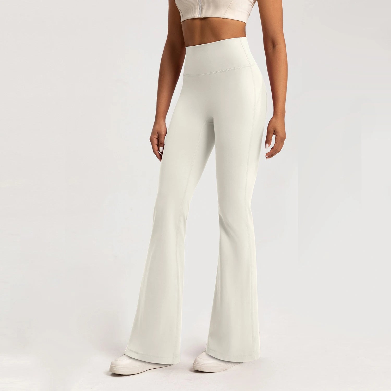 High-end Yoga Leggings Slim Yoga Pants High Waist Wide Leg Pants Bottoms Breathable Gym Casual Sports Bell Leggings Female ATFH