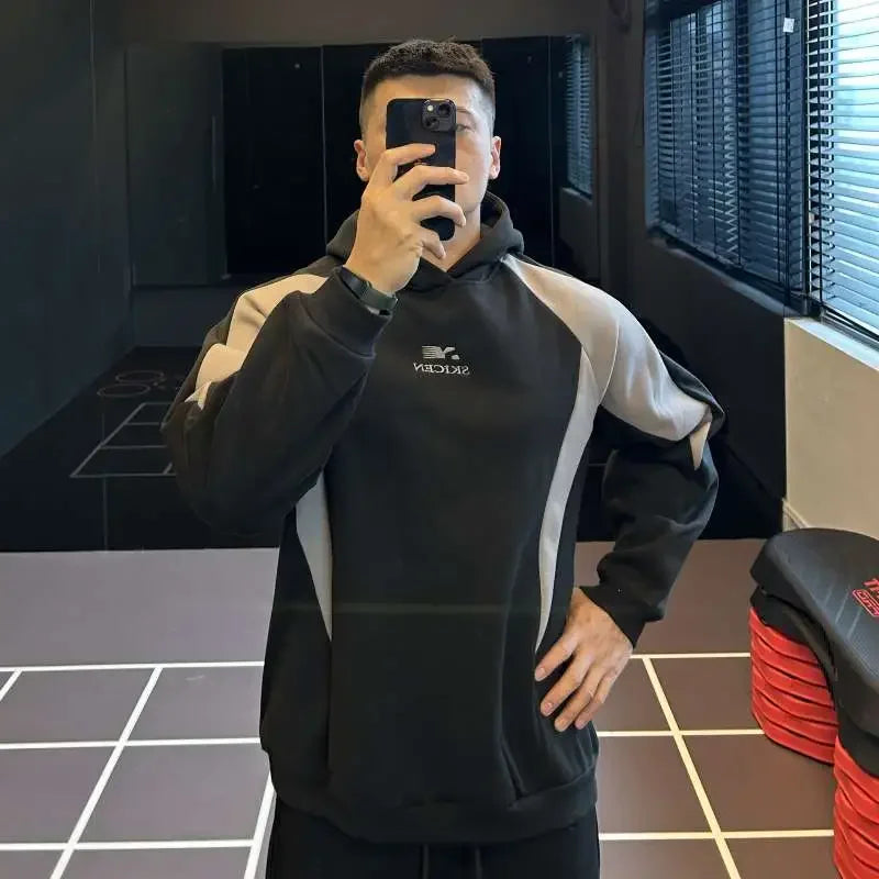 Large Size Men's Heavy Thick Hooded Sports Men's American Retro Training Long-sleeved Autumn and Winter Sweatshirt - ATFH