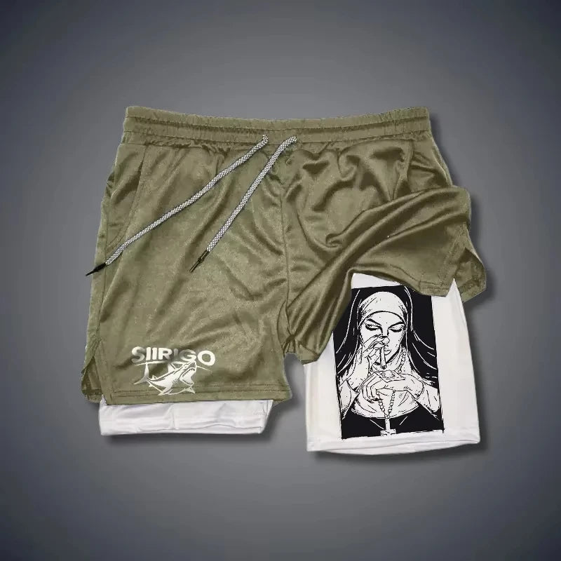 Berserk- Men's 2-in-1 sports Short, running quick drying gym and fitness training, double layered RL00026