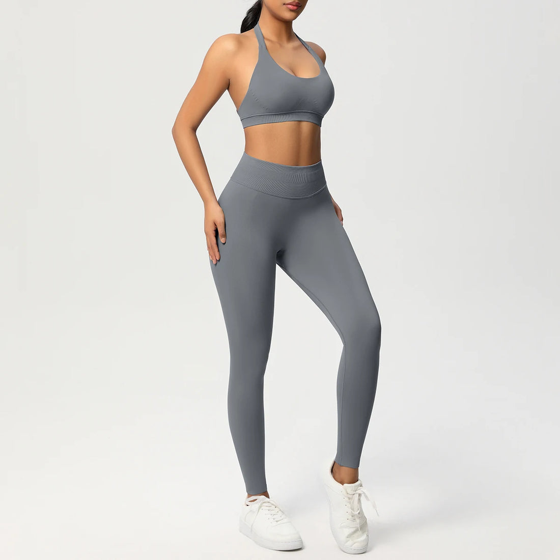 2 Piece Yoga Clothes Women's Tracksuit Athletic Wear Pilates Fitness Suit Gym Workout Push Up Clothes Sports Bra Leggings Suit - ATFH