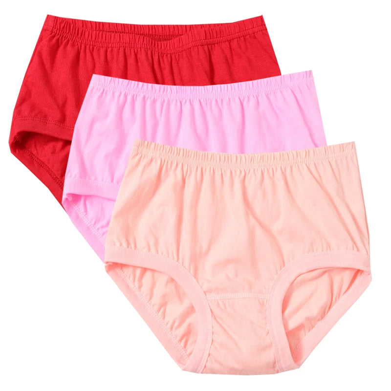3pcs Pure Cotton Women Panties Large Size High Waist Underwear Briefs Mother Breathable Comfort Panty Plus Size Female Lingeries