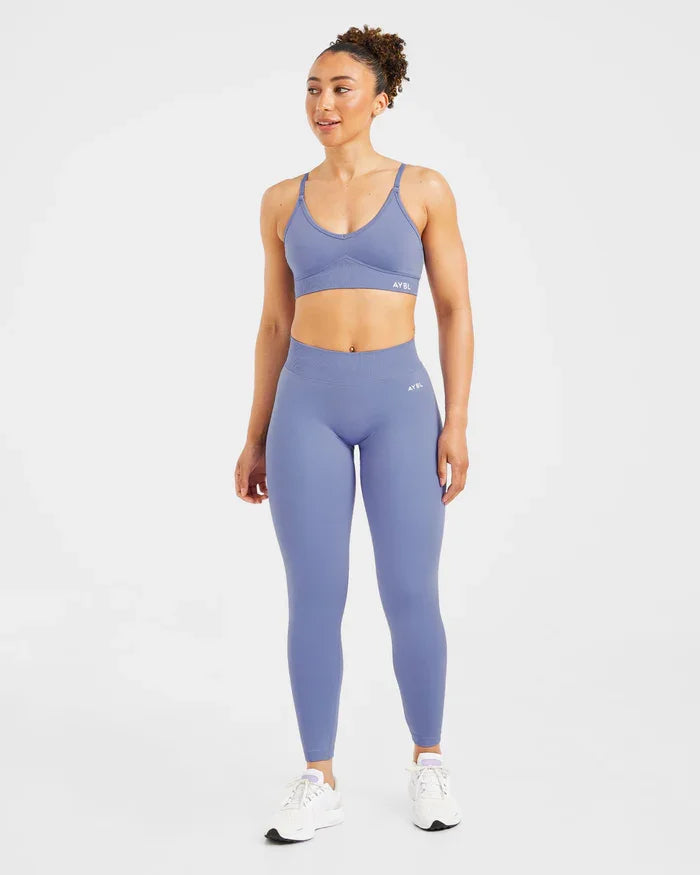 2 Pieces Adapt Seamless Strappy Sports Bra Leggings Set Yoga Fitness Set Women Workout Running Sports Leggings Gym Suit - ATFH