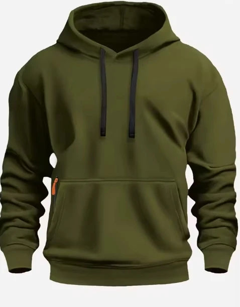 Fall/winter New Arrival Men's fleece Hoodie High Quality Solid Color Hooded Sweatshirt Male Fashionable street style sweatshirt ATFH