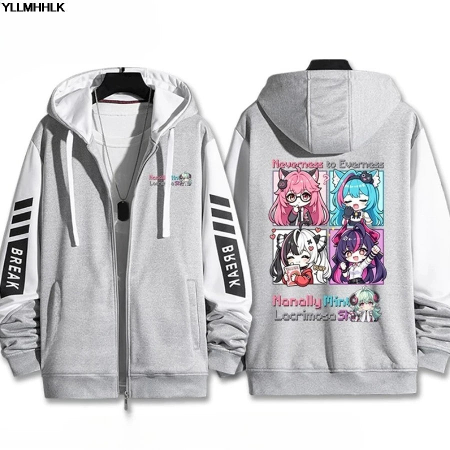 3D Print Anime Neverness To Everness Zip Up Women/Men Hoodie Sweatshirt Mint‌ Nanally‌ Lacrimosa‌ Cosplay Zipper Hooded Jacket