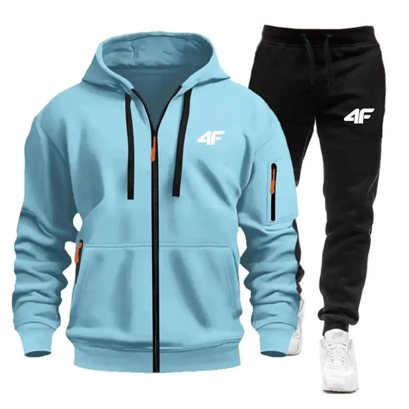 Sets for Men Two Piece Outdoors Mens Tracksuit Set Hot Sales Sportswear Man Sweatpants Hoodie Fashion Comfortable Casual Jogging - ATFH