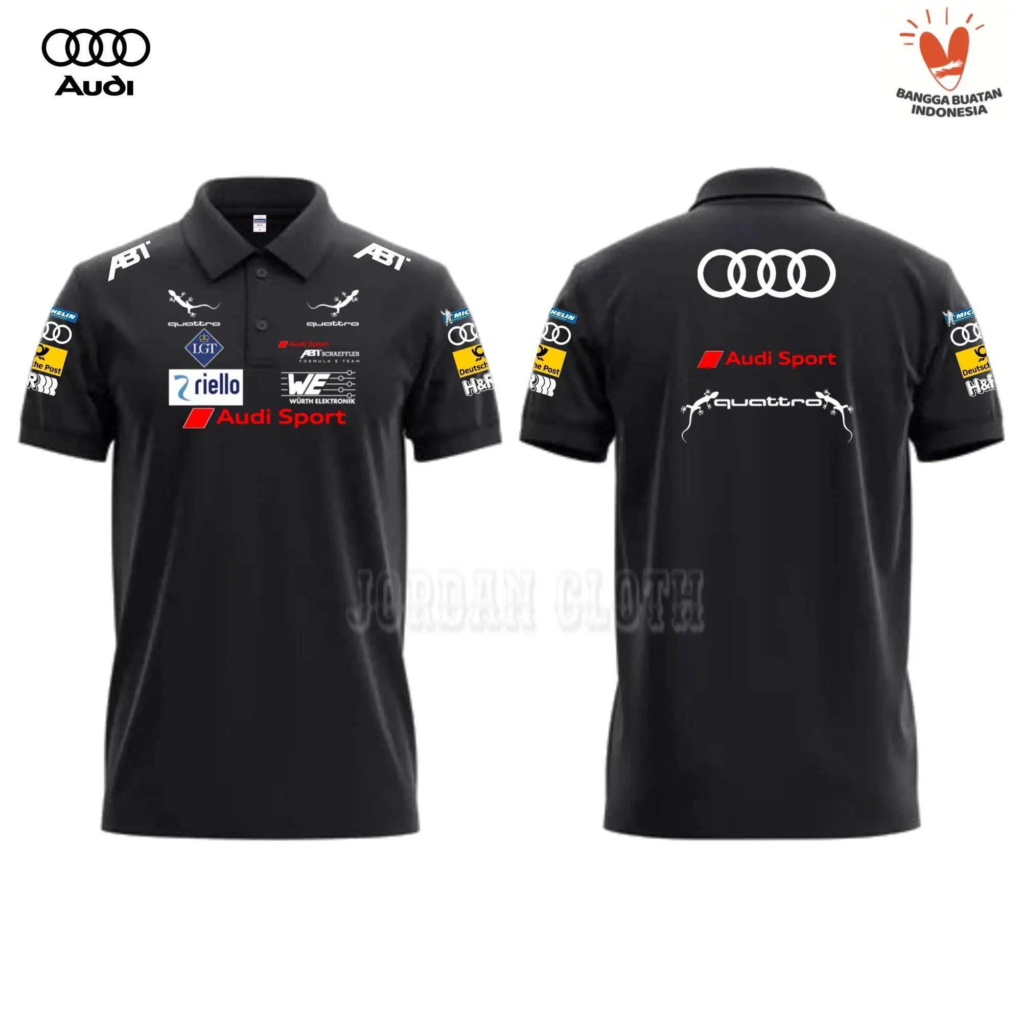 Audi Sport Racing Team Polo Shirts, T-shirts, Lapel Casual T-shirts, Pure Cotton Men's and Women's Casual Daily Polo Shirts
