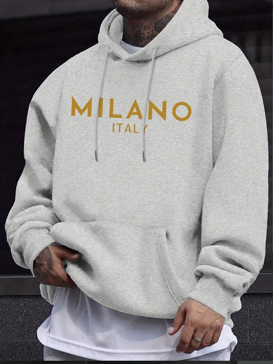 2025 Letter Print Fashion Versatile Men Women Hooded Sweatshirt Autumn Winter Daily Outdoor Holiday Casual Loose Warm Sportswear