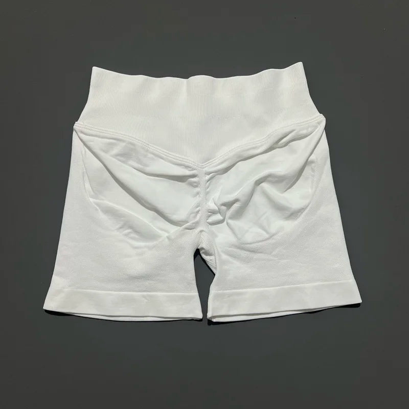 HISTELLO Impact Shorts Women Gym Workout Clothing Low Ribbed Band Sports Yoga Short Pants Seamless Butt Lift Running Leggings