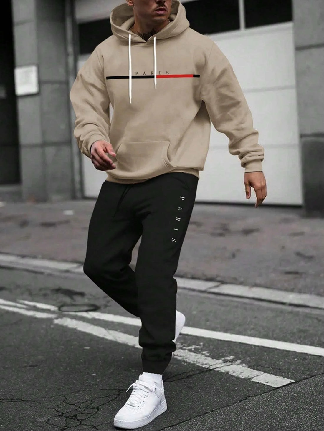 2026 Spring and autumn two-piece men's drawstring women's sports set hooded set quality comfortable casual pullover fashion - ATFH
