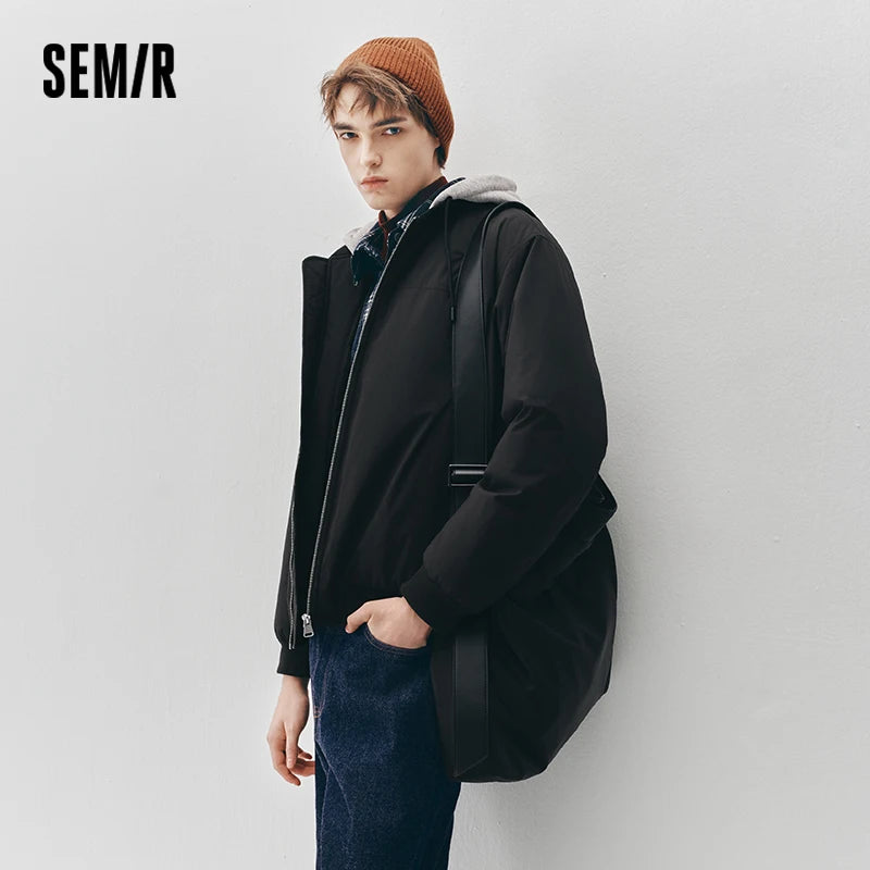 Semir Men Down Jacket Waterproof Windproof Stain Resistant 90 Percent Down Fill Layered Look Bomber Style 2026 Winter
