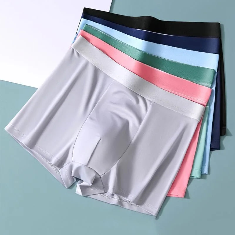4Pcs Plus Size Underwear Men Sporty Boxers Youth Boxer Shorts Comfortable Breathable Flat Pants Men's Square Panties Briefs Gift