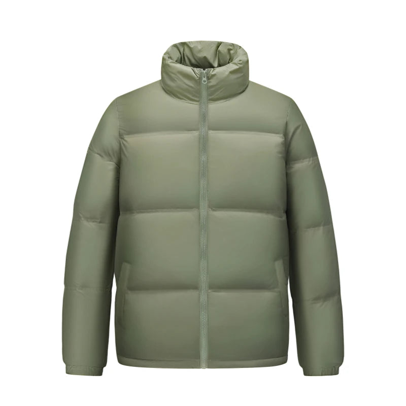Outdoor Windproof Hiking Down Coats for Men Quality Waterproof Camping Down Jacket Stand Collar Warm Overcoat Fashion All-match