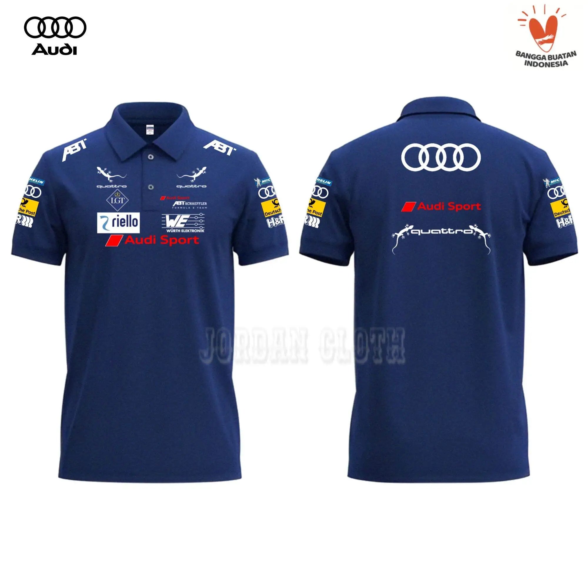 Audi Sport Racing Team Polo Shirts, T-shirts, Lapel Casual T-shirts, Pure Cotton Men's and Women's Casual Daily Polo Shirts