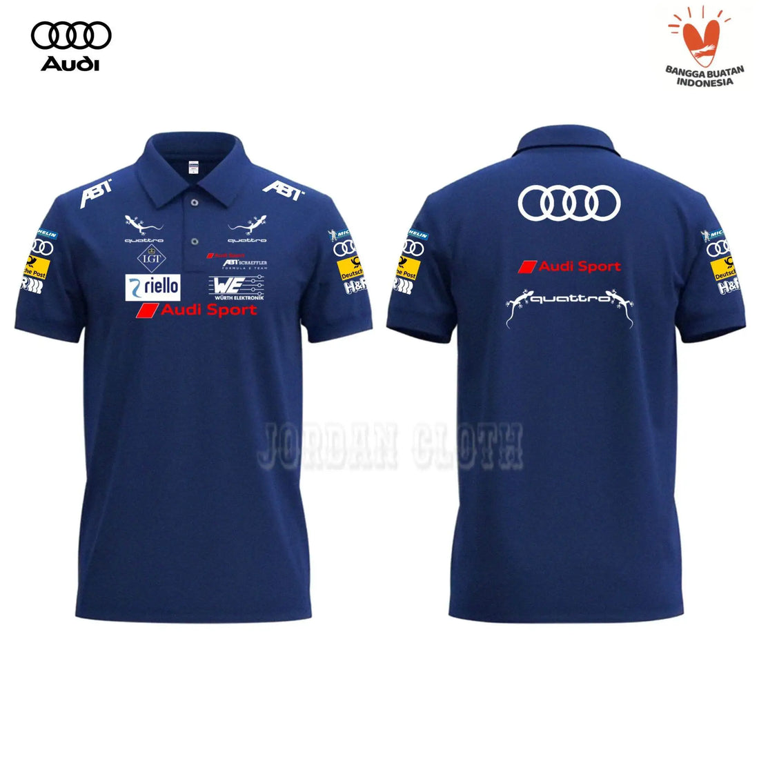 Audi Sport Racing Team Polo Shirts, T-shirts, Lapel Casual T-shirts, Pure Cotton Men's and Women's Casual Daily Polo Shirts